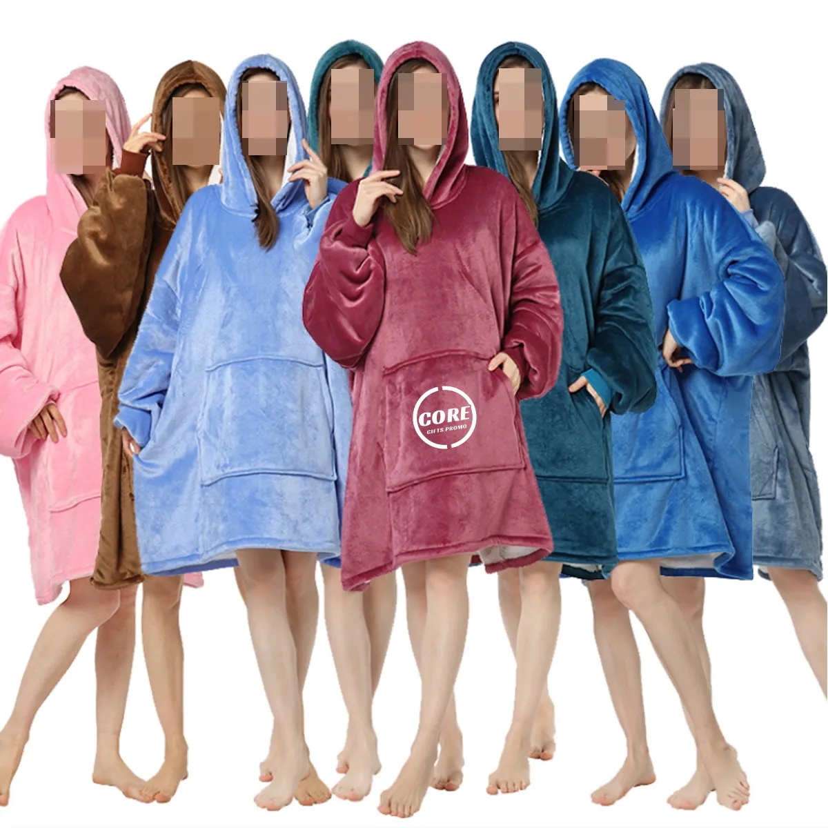 Oversized Microfiber Sherpa Wearable Blanket 2