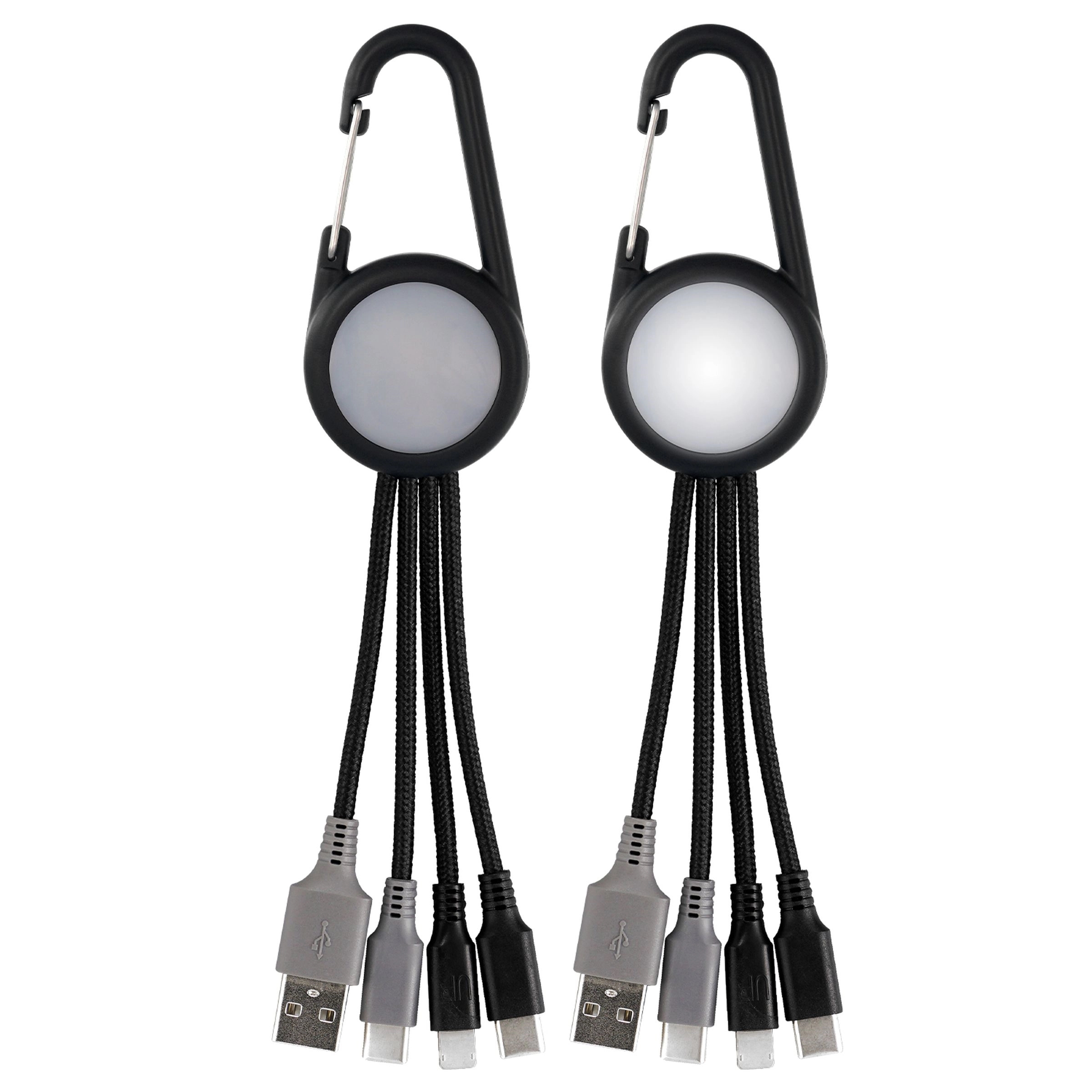 Light Up 3-in-1 Carabiner Duo Charging Cable 4