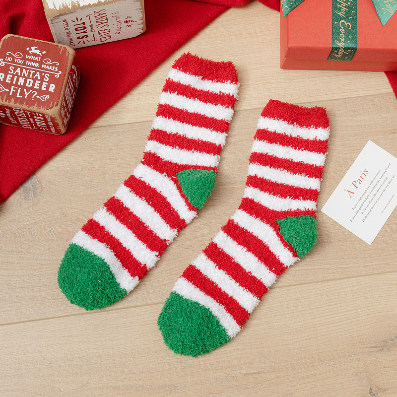 Winter Warm Cartoon SoftFuzzy CozyChristmas Sock 6