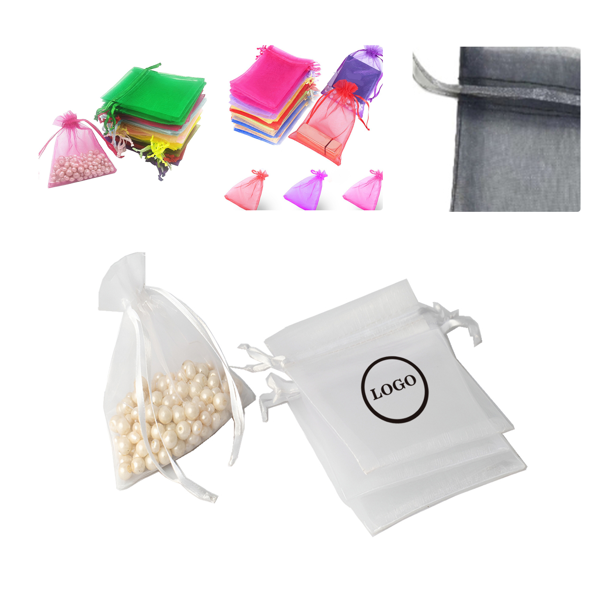 MOQ50 Personalized Organza Drawstring Bags For Gifts 2