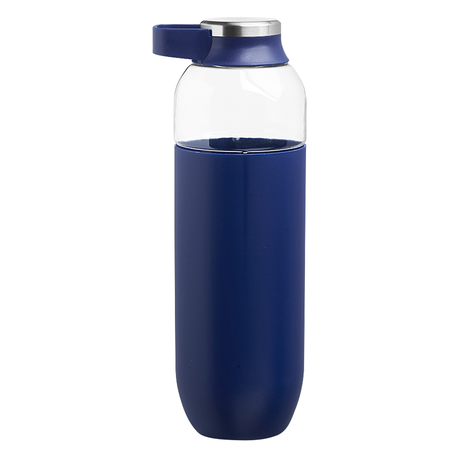 Plastic Water Bottle with Solid Color Half Wrap - Single 9