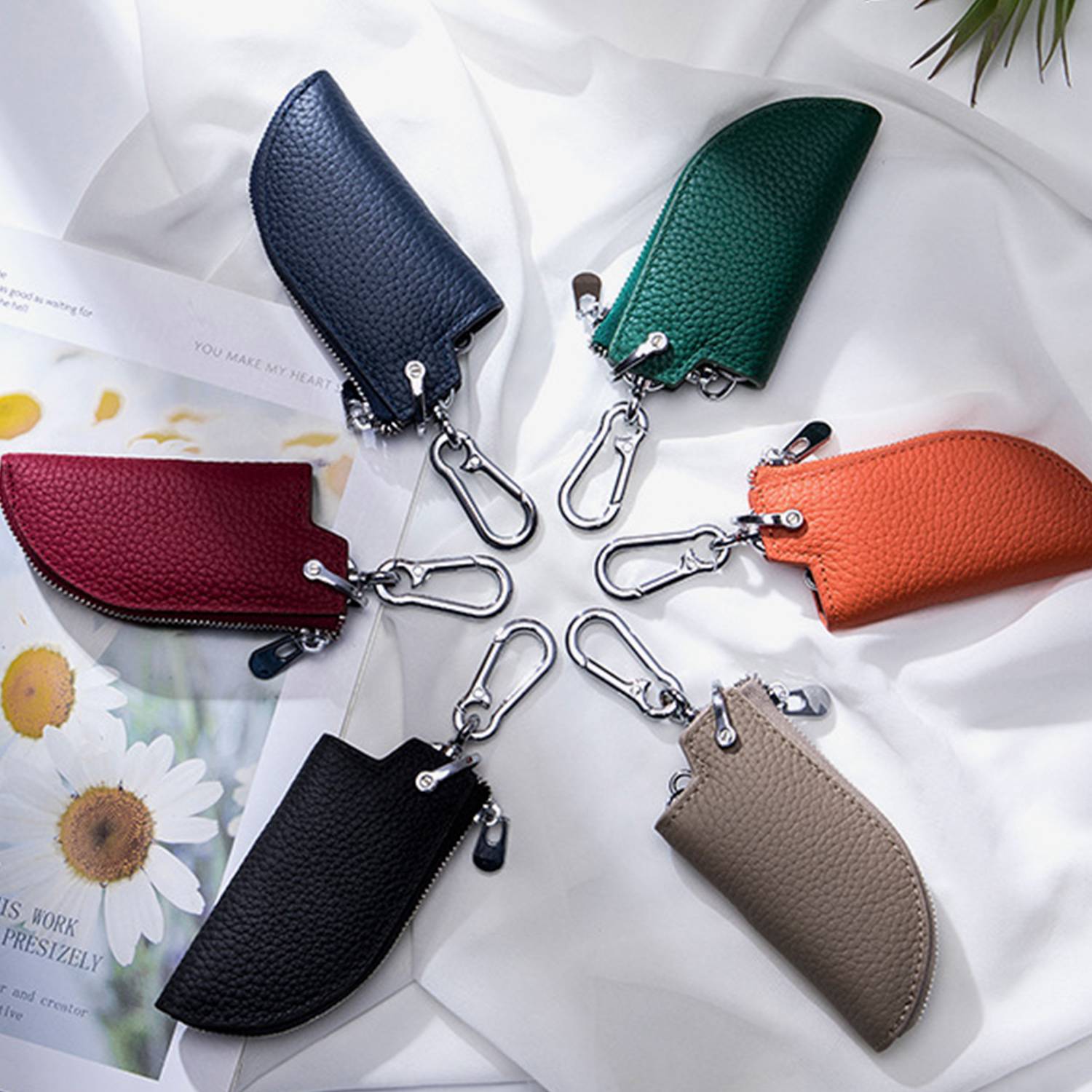 cowhide waist-hanging car key case 1