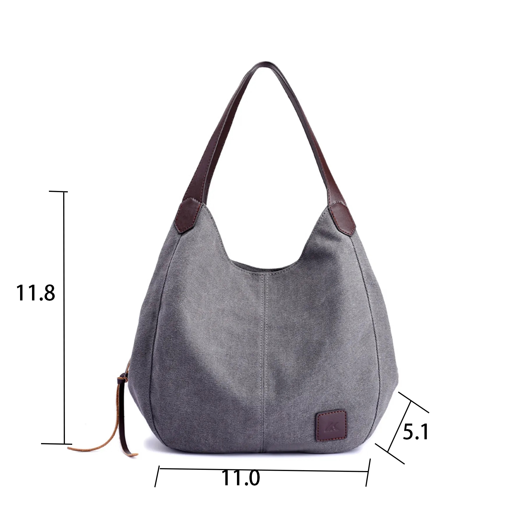 Canvas Women's Multi-pocket Tote Bag, custom tote bag with logo imprint 3
