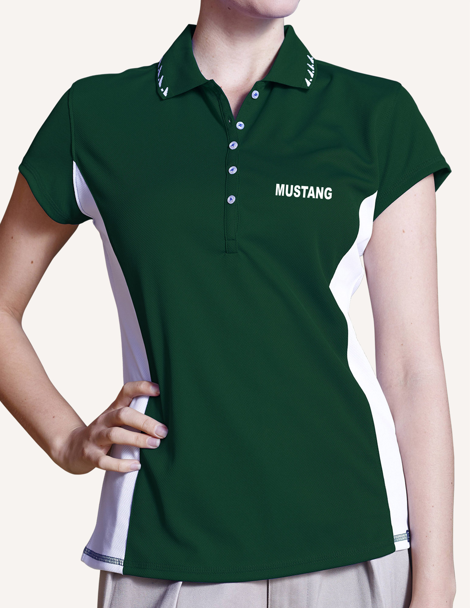 Ladies' Mustang Birds Eye Polo Shirt 10