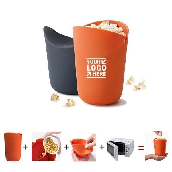 Microwave Silicone Foldable Popcorn Bucket Bowl 1