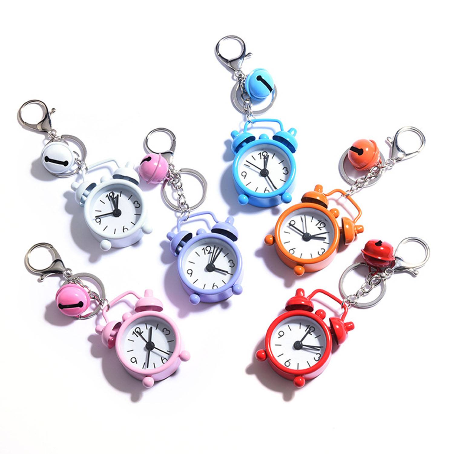 Mini alarm clock cartoon keychain 5