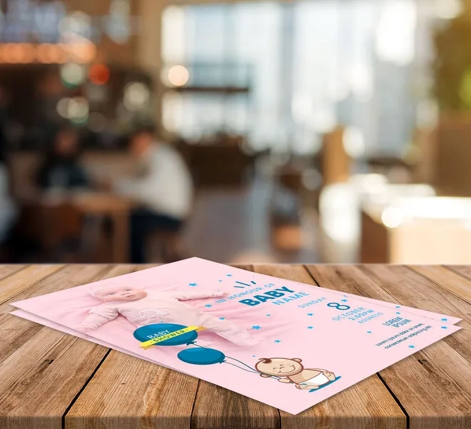 Flat Birth Announcement Cards (5" x 3.5") 1