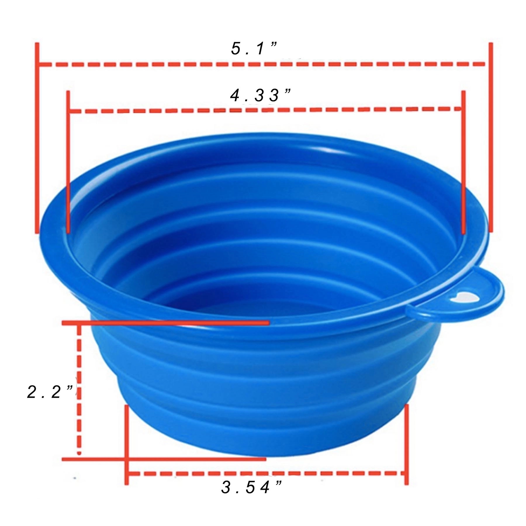 Collapsible Silicone Pet Bowl With Carabiner 4