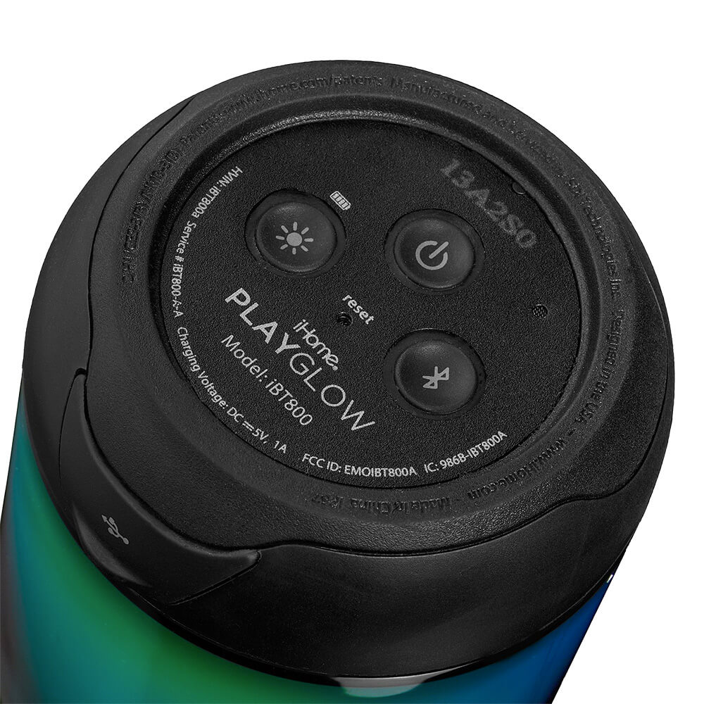 PlayGlow Mini Waterproof Bluetooth Speaker with Color Changing Lights