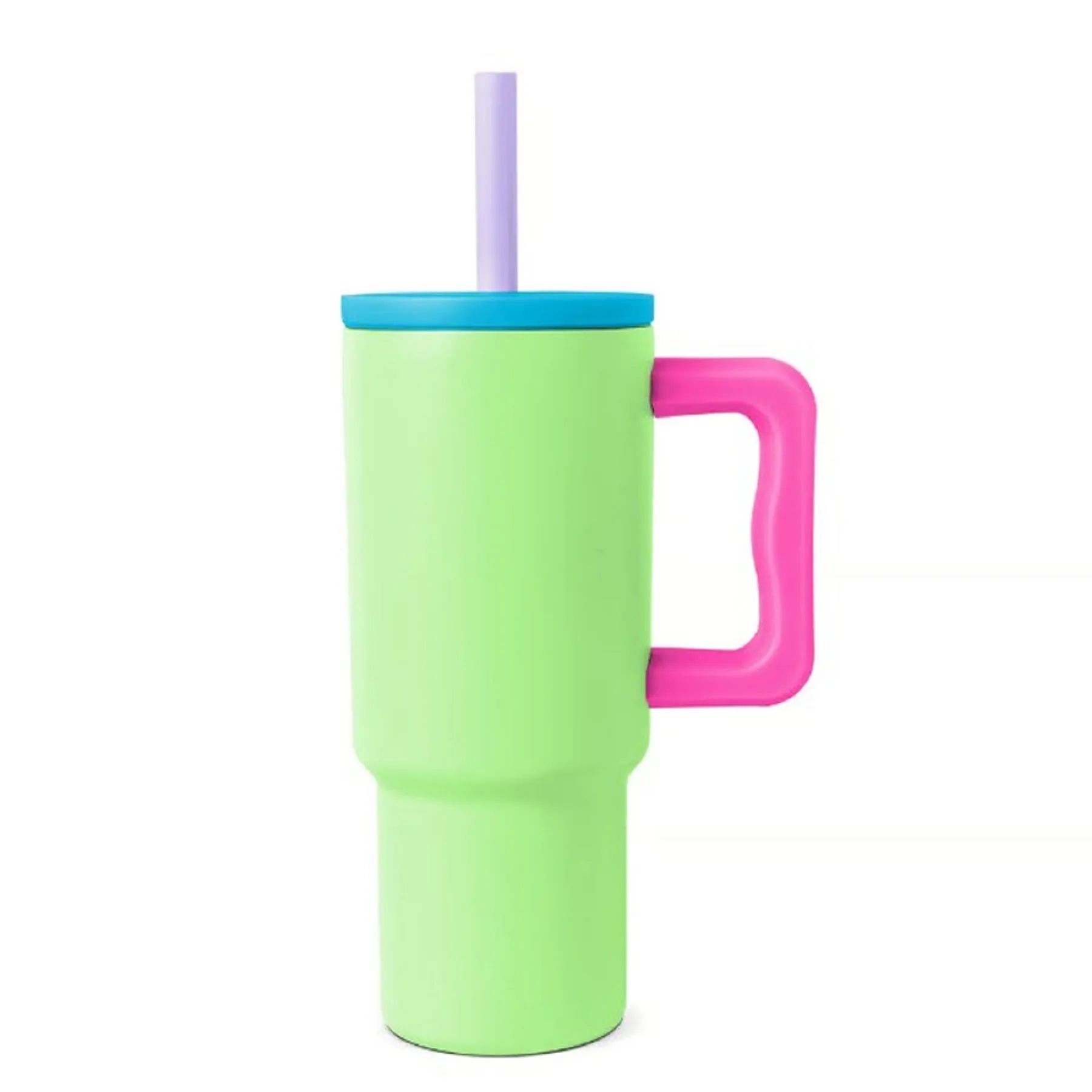24 Oz. Stainless Steel Vacuum Tumbler with Handle & Straw 7