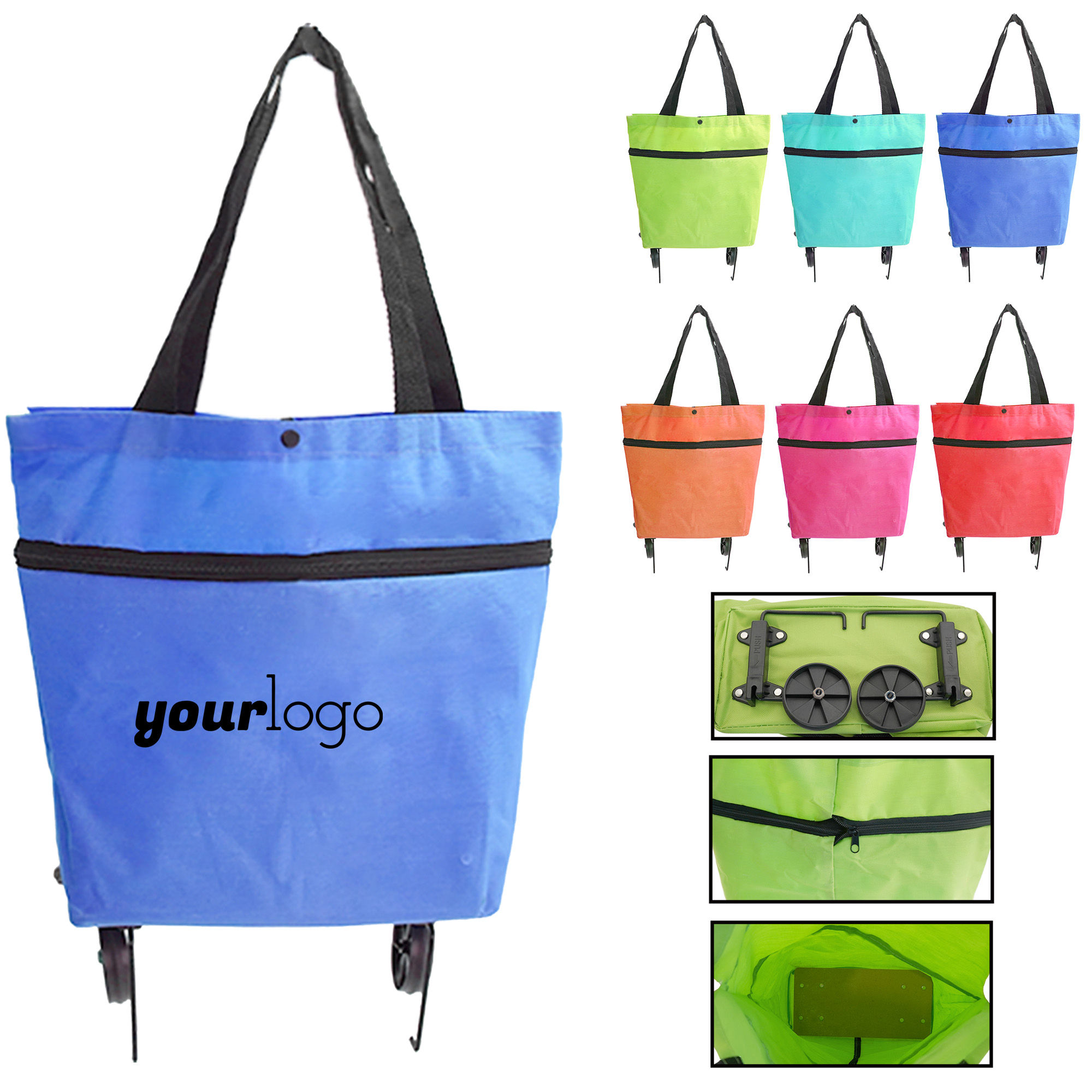 Portable Foldable Grocery Shopping Trolley with Wheels 14