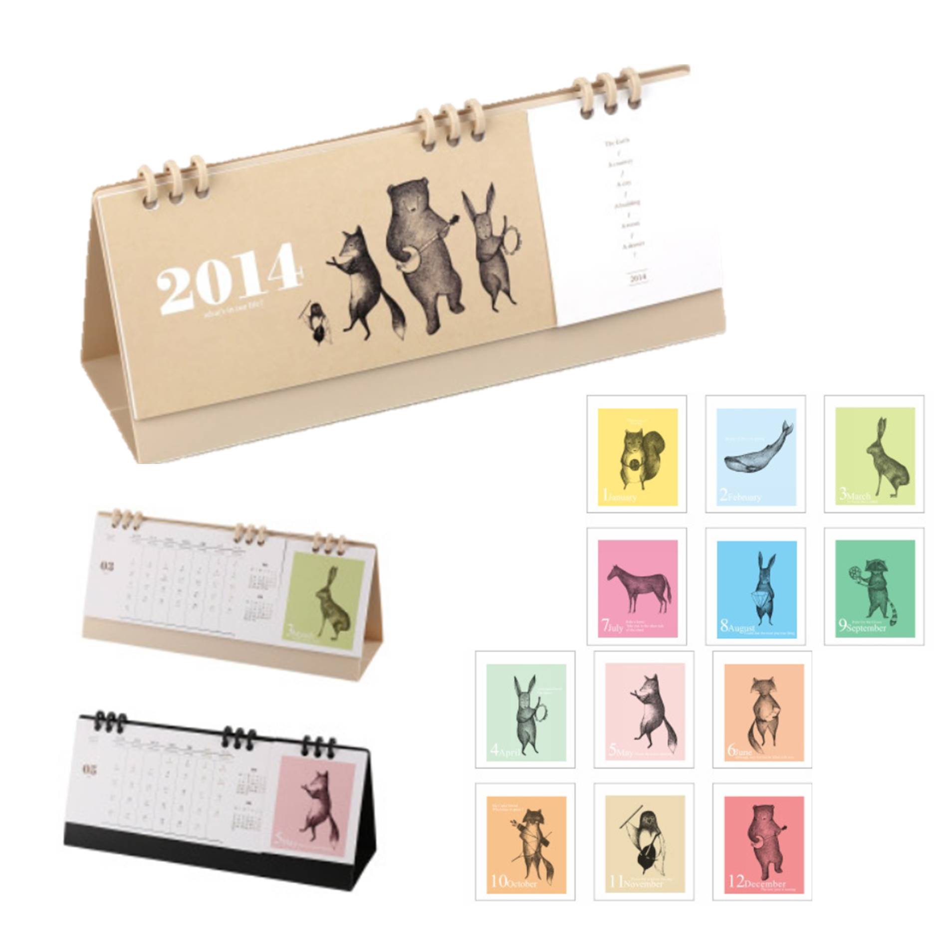 Notepad Desk Calendar With Art Animals Printing 1