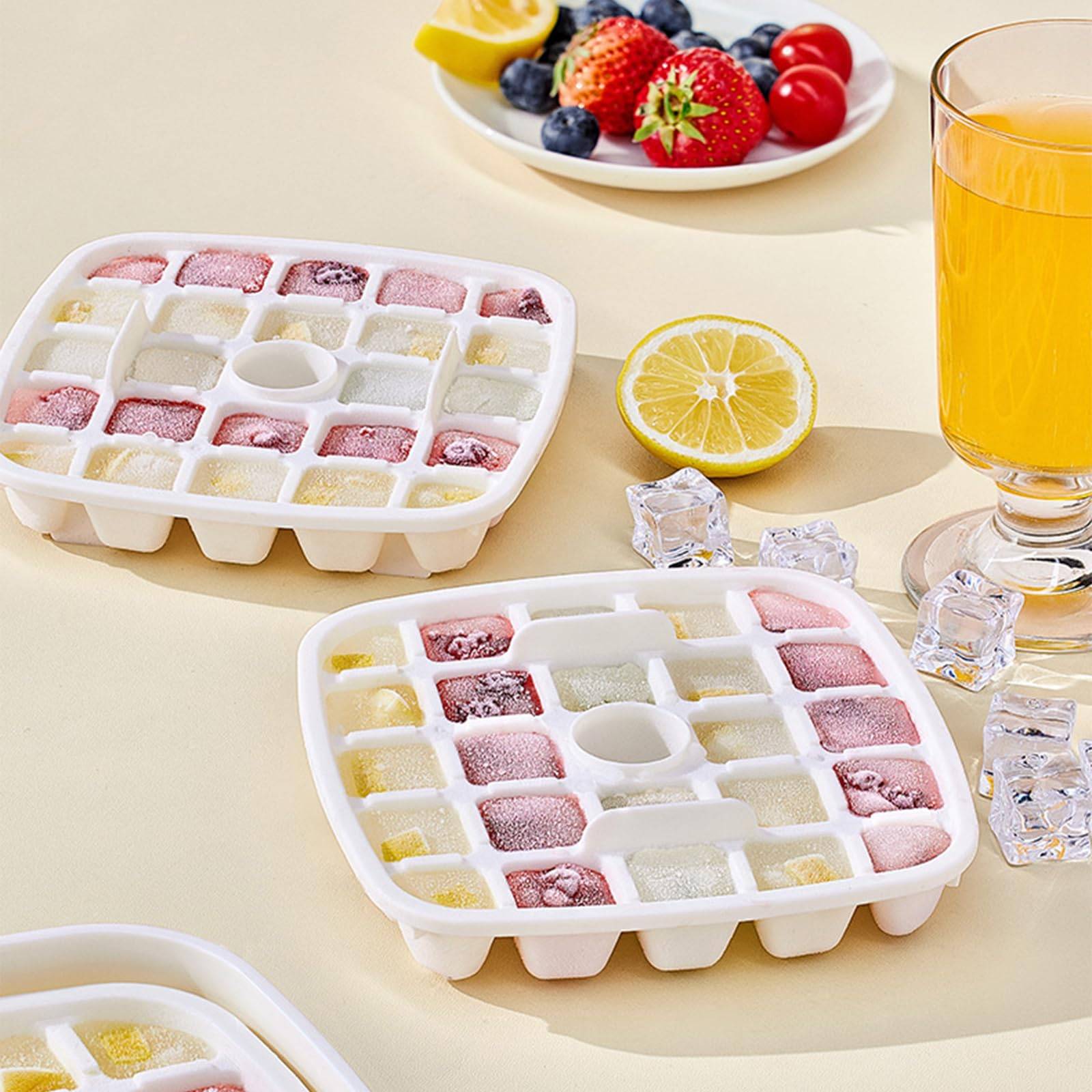 Press Ice Cube Mold Trays Double Layer w/ Tweezer 14