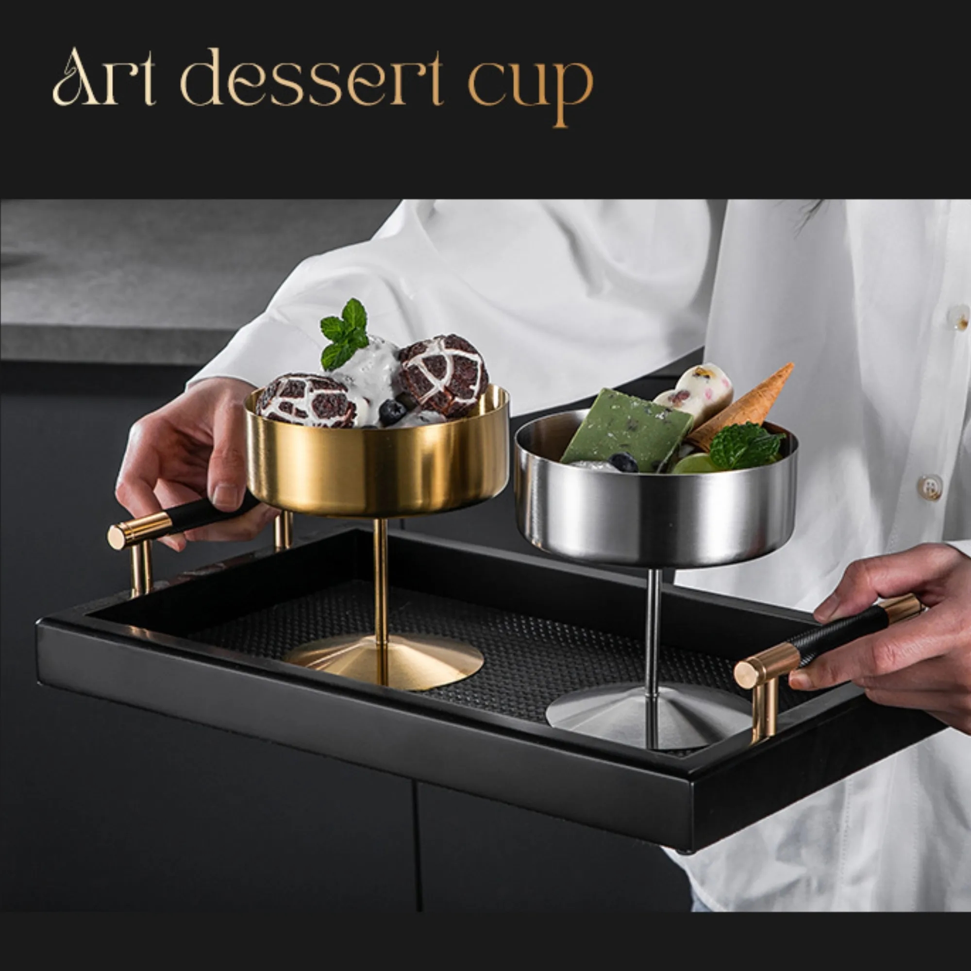 6oz Stainless Steel Ice Cream Goblet Dessert Cup 2