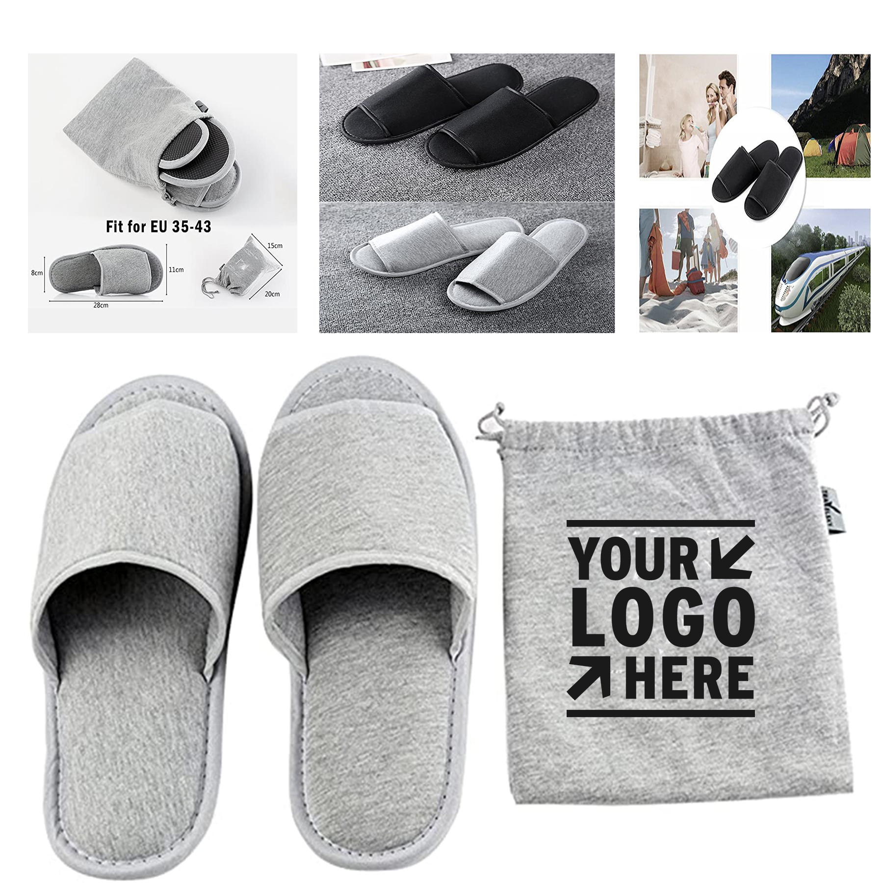  Portable Slippers with Storage Bag  