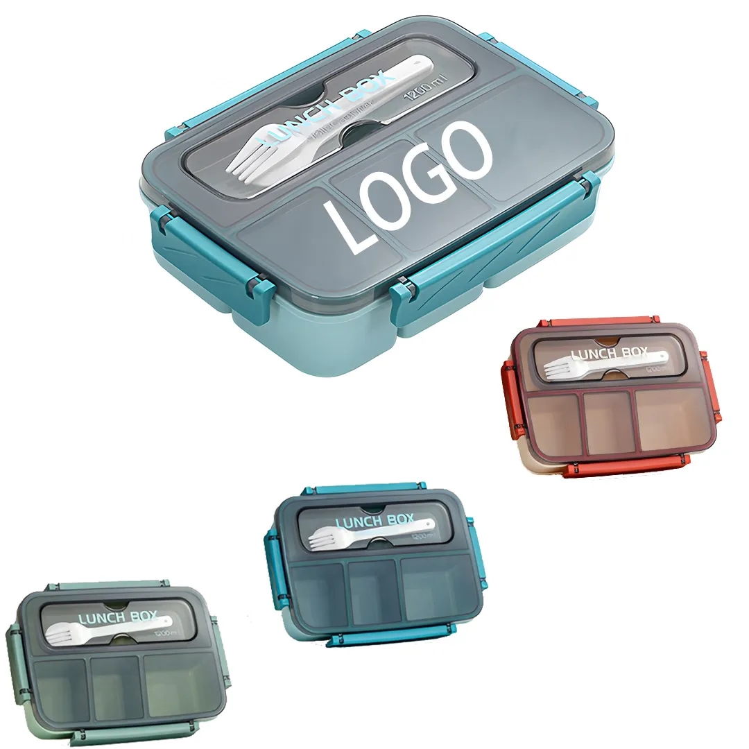 4 Compartment Bento Lunch Box with Utensils 5