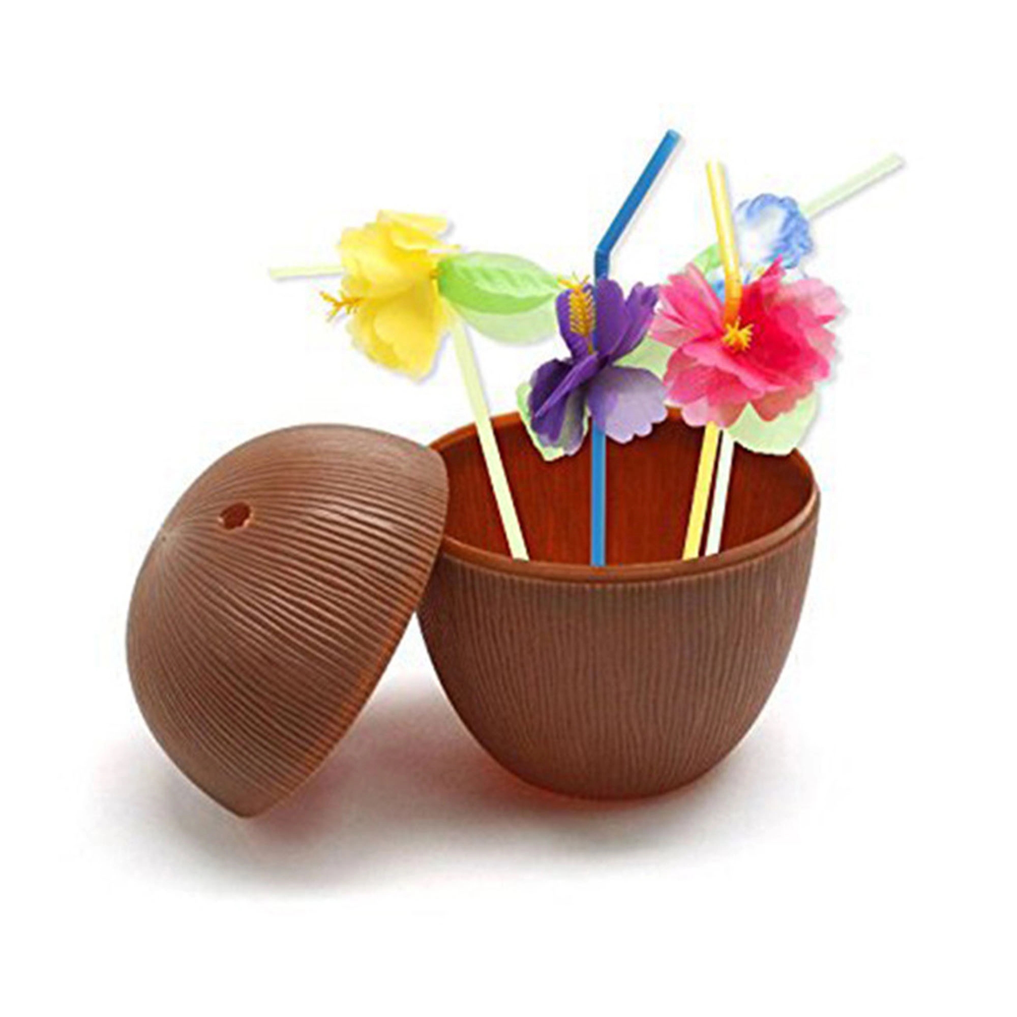Coconut Cups with Flower Straws 3