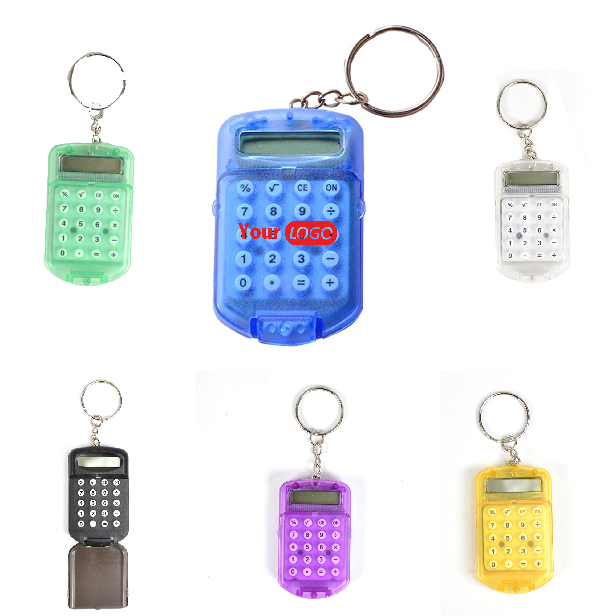 Flip-Top Transparent Calculator With Keychain 2