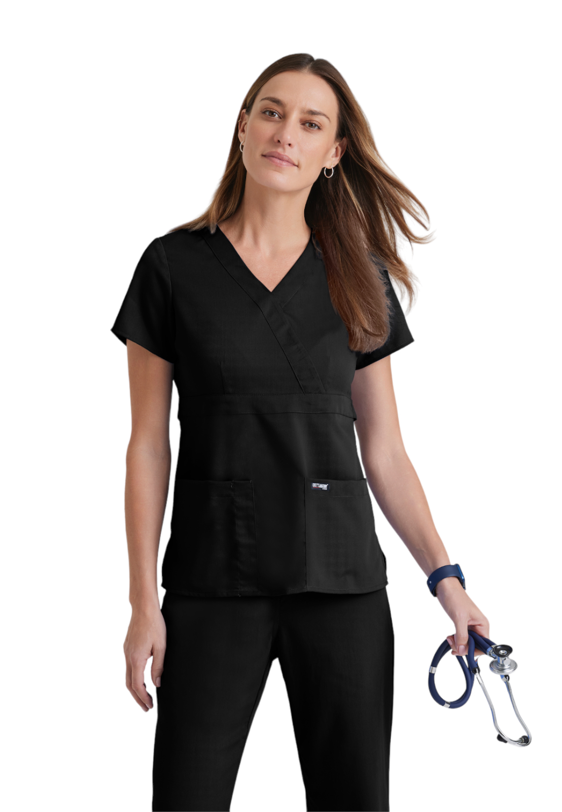 Grey's Anatomy Classic - Women's Two-Pocket Mock Wrap Riley Scrub Top 16
