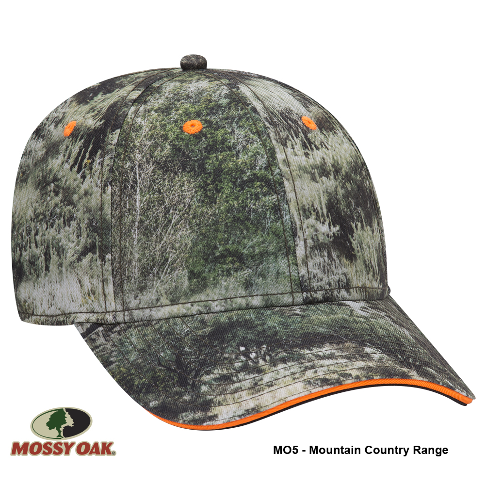 OTTO CAP® Mossy Oak Camouflage Sandwich Visor 6 Panel Low Profile Baseball Cap 3