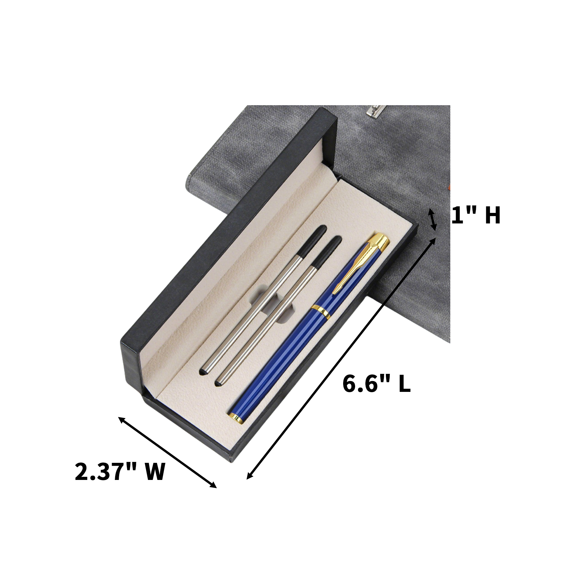 Executive Metal Pen Set With Two Refills 6 5/8 x 2 3/8 x 1" 1