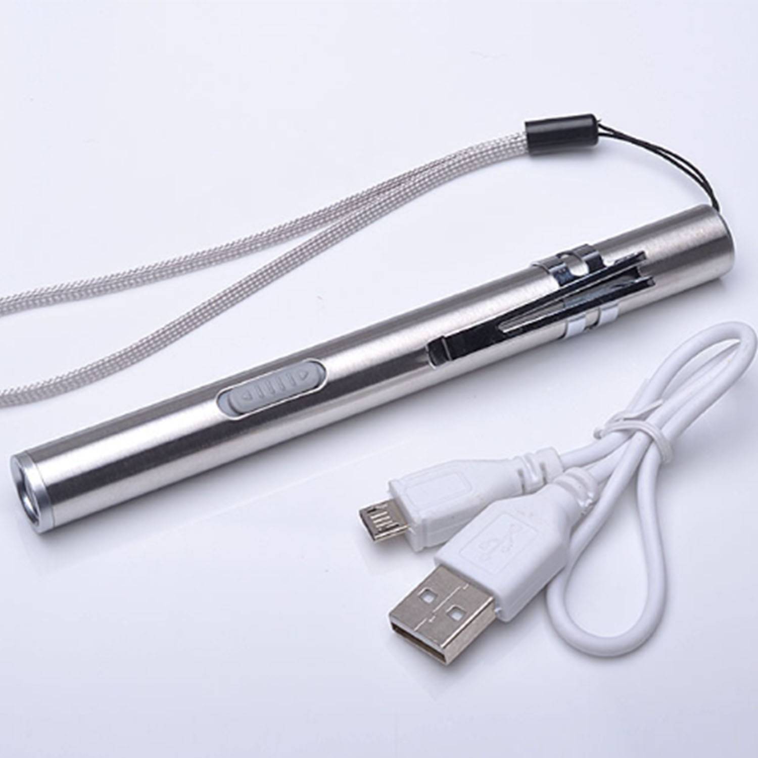Mini rechargeable stainless steel flashlight 7