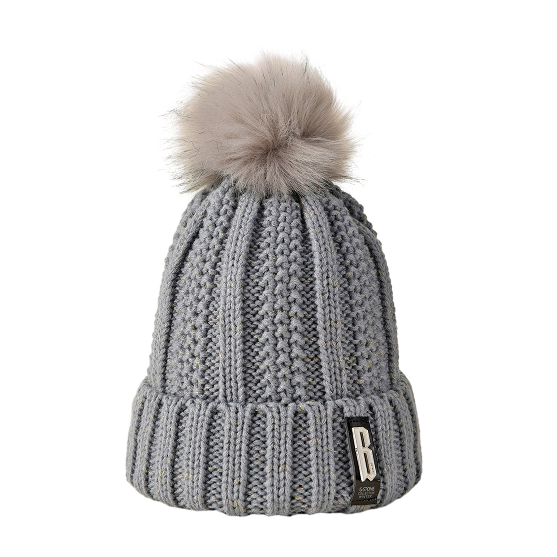 Winter Knitted Hairball Hat 4