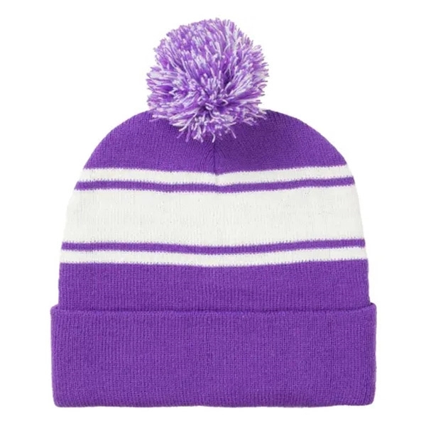 Knit Beanie with Pom Ball 5