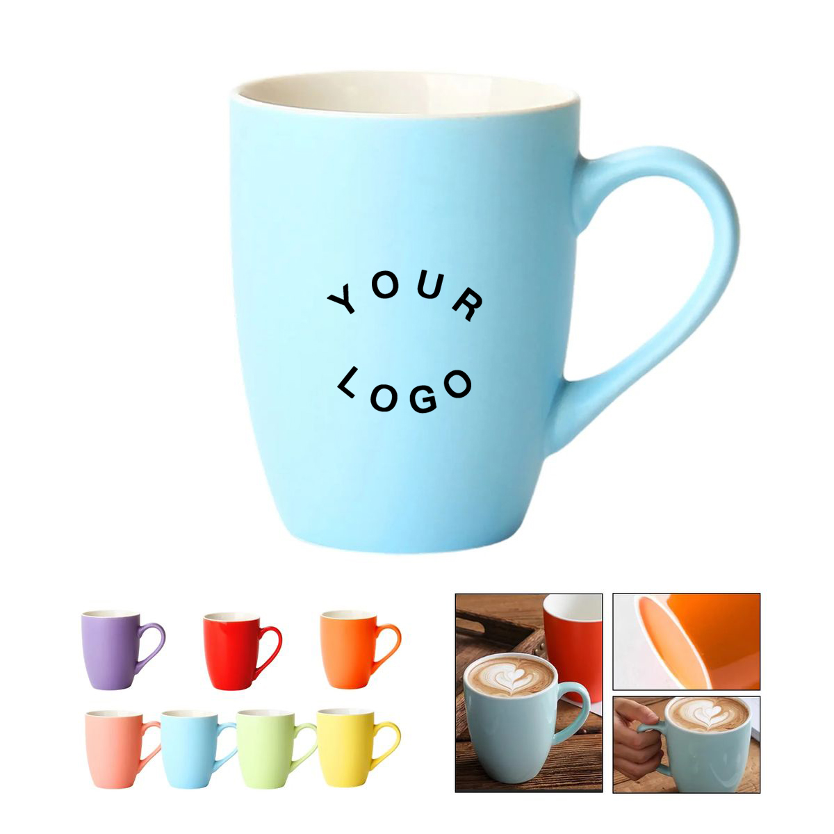 Stoneware Coffee Mug 14oz for Hot and Cold Drinks 6