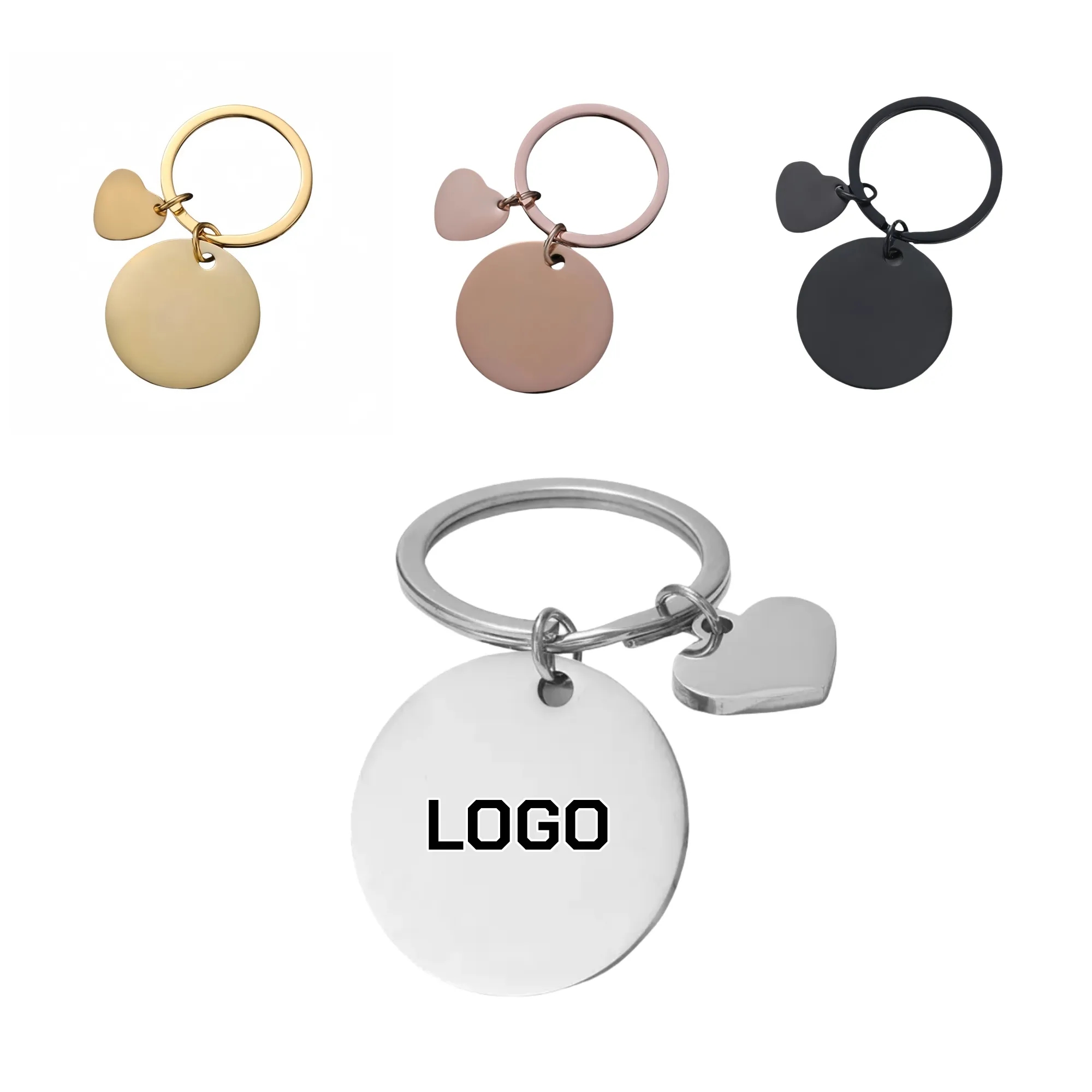 Metal Keychain With Heart Charm 2