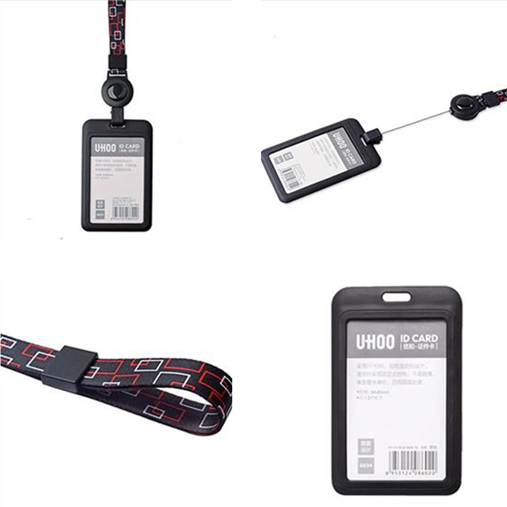 ID Badge Holder with Lanyard Vertical Retractable 3