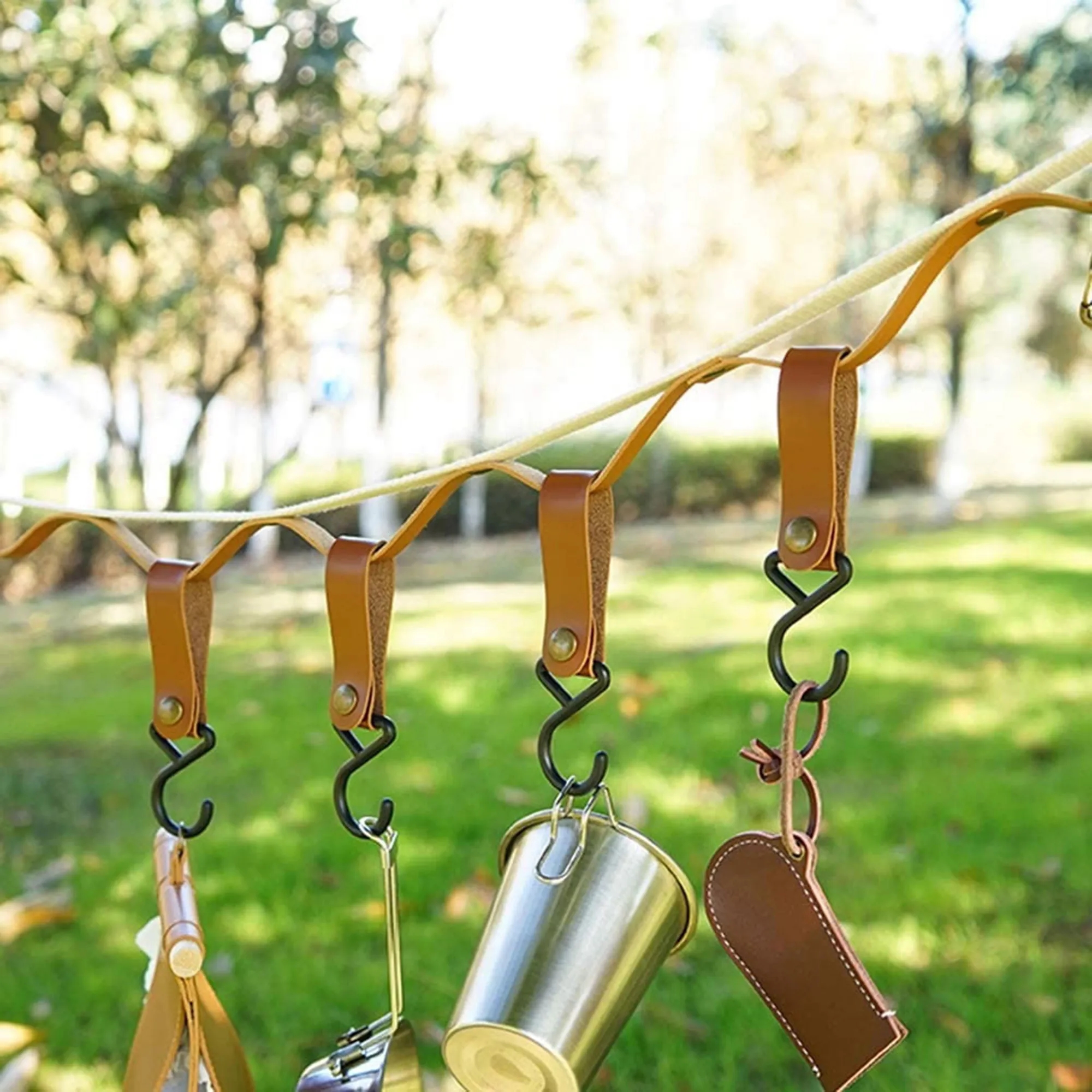 Portable Leather Camping Hook 7