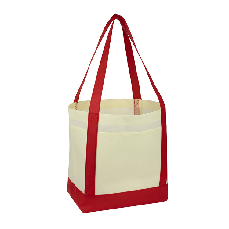 18"W x 12"H x 7" Gusset - "THE CRUISER" Faux Canvas 3-Pocket Value Tote 3