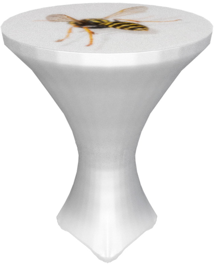 White Stretch Bar Top Table Cover W/Logo 30"x42" 1