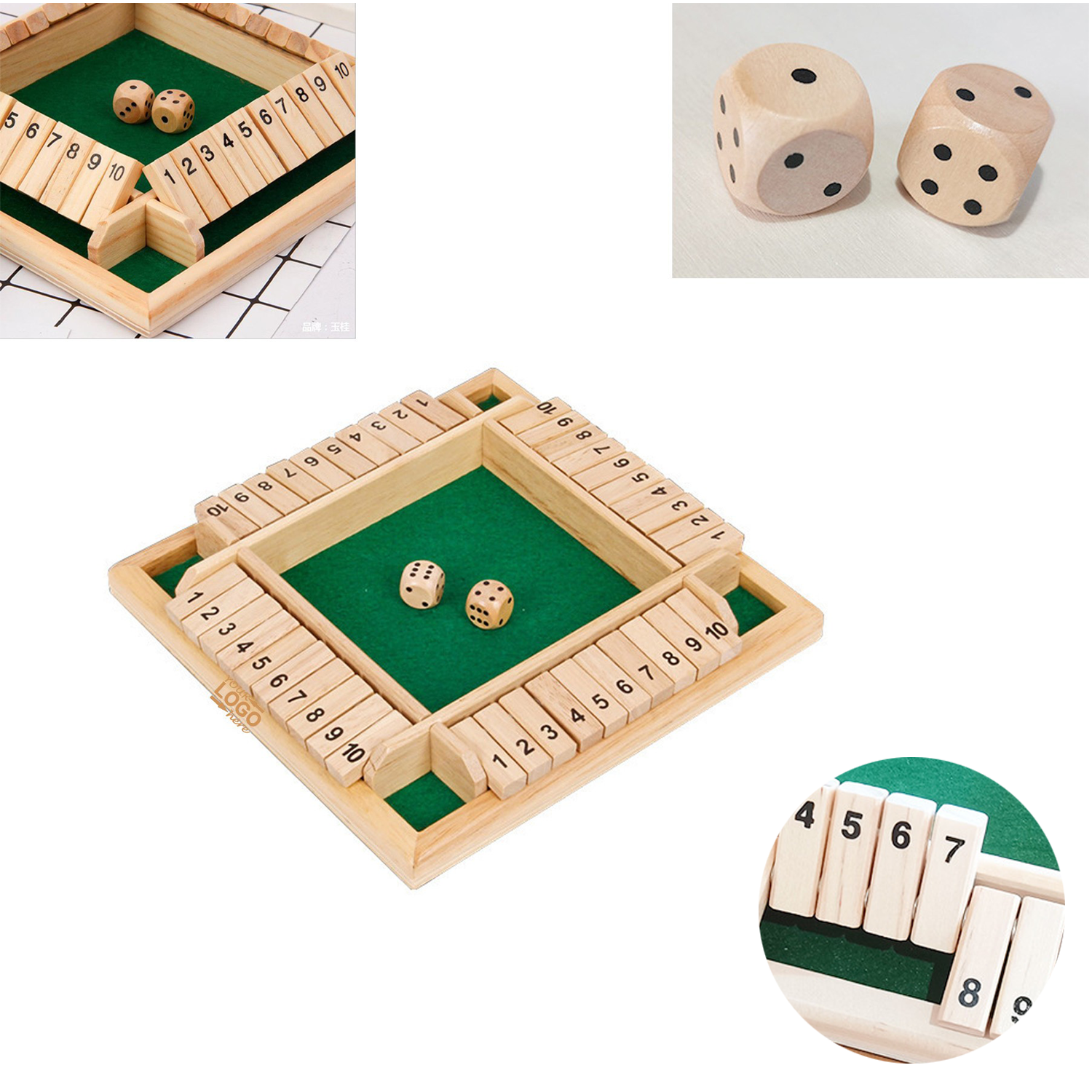 4-Player Shut The Box Dice Board Game 1