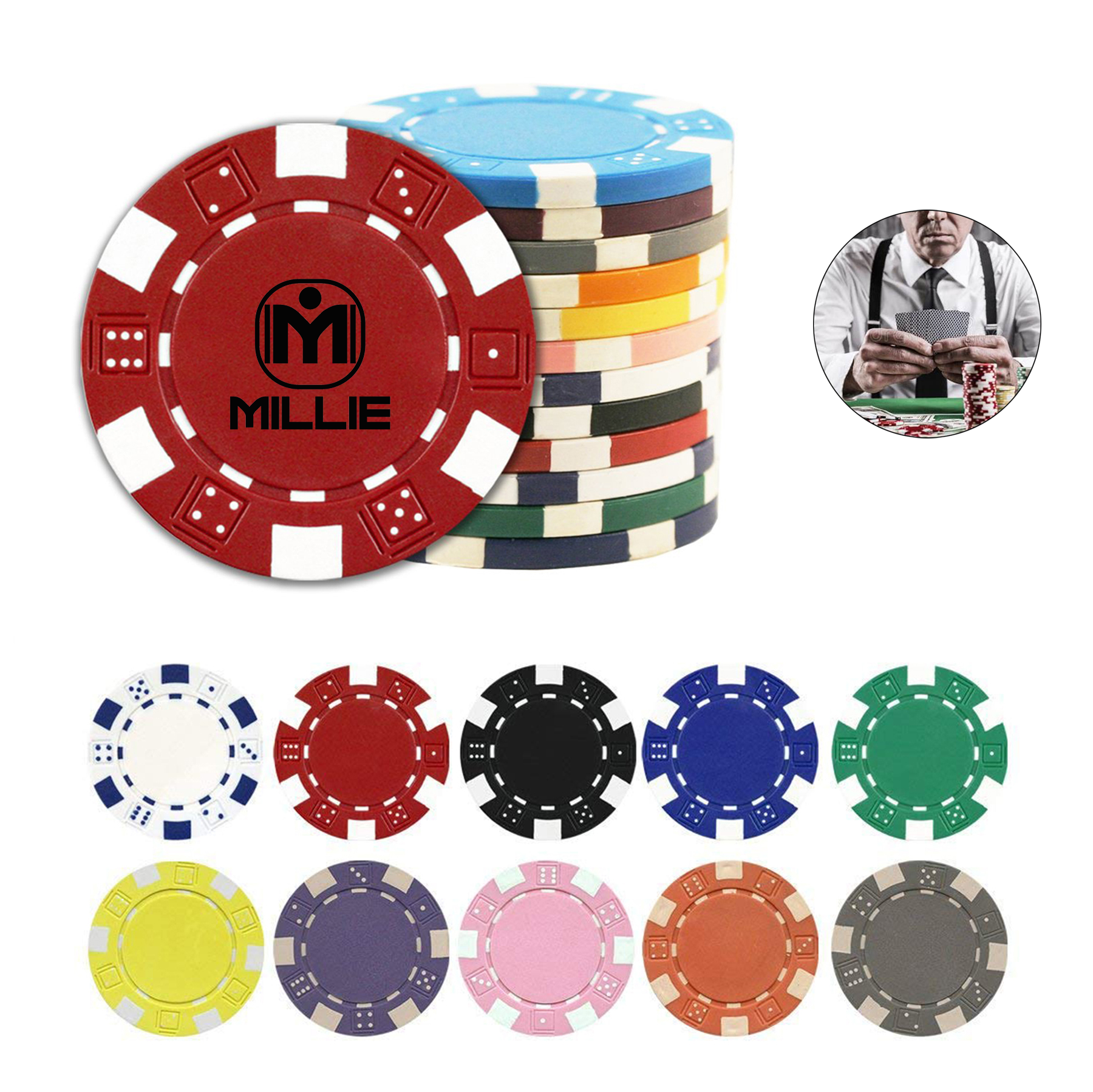 Portrait Premium Direct Print Poker Chips 2