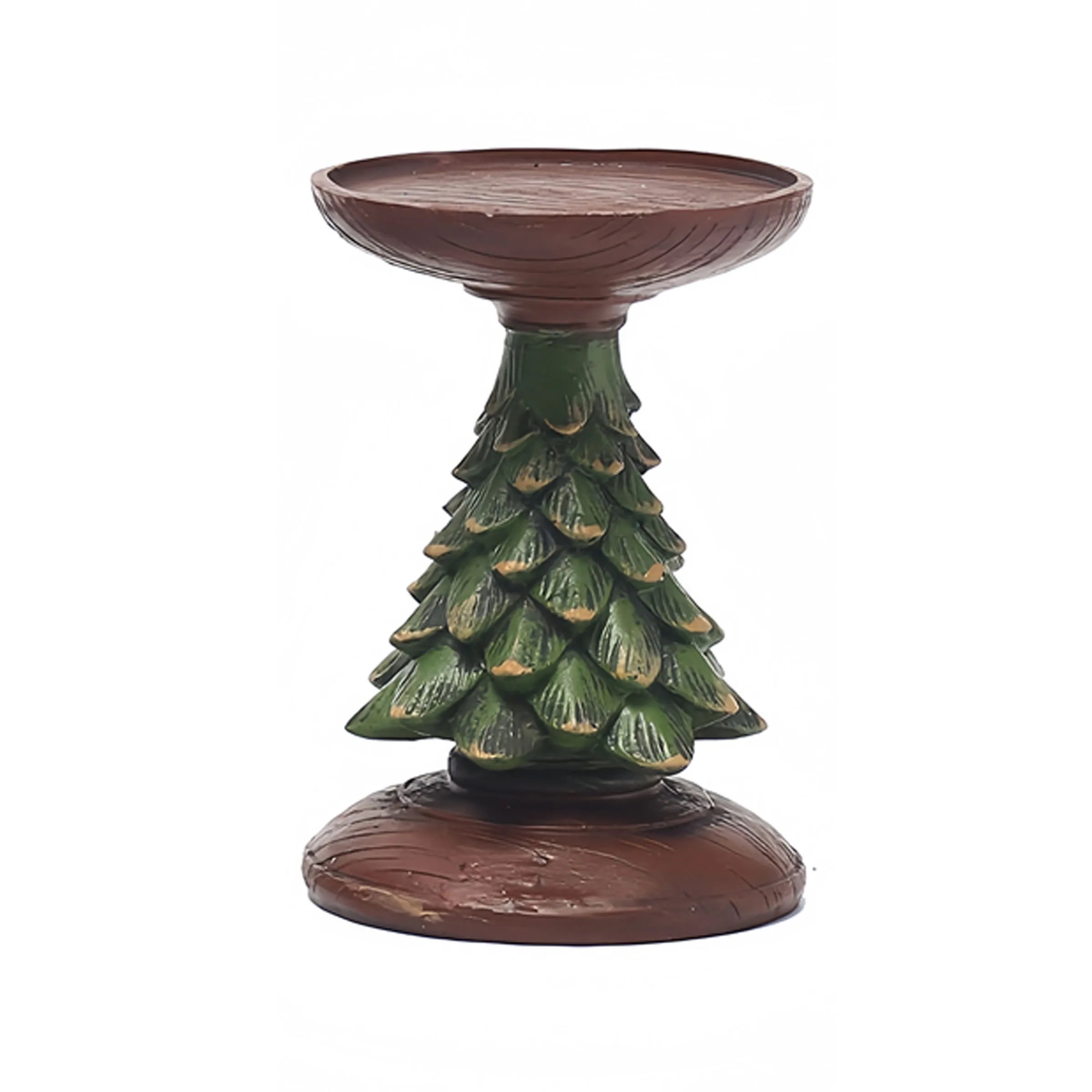 Resin Vintage Christmas Tree Candle Holder Ornament 4