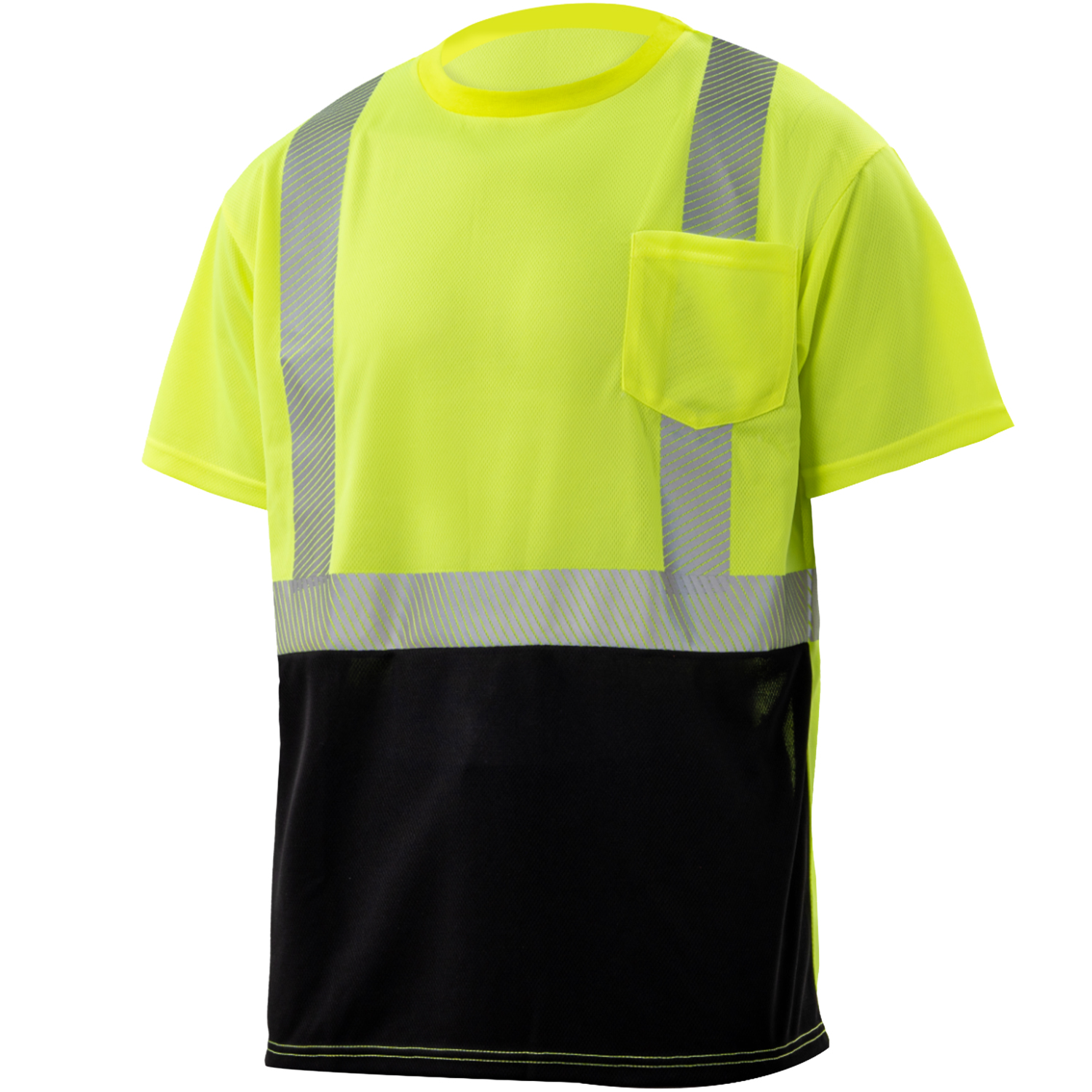 3.8 oz. Polyester Class 2 Color Block Segmented Tape Safety T-Shirt with Pocket 9