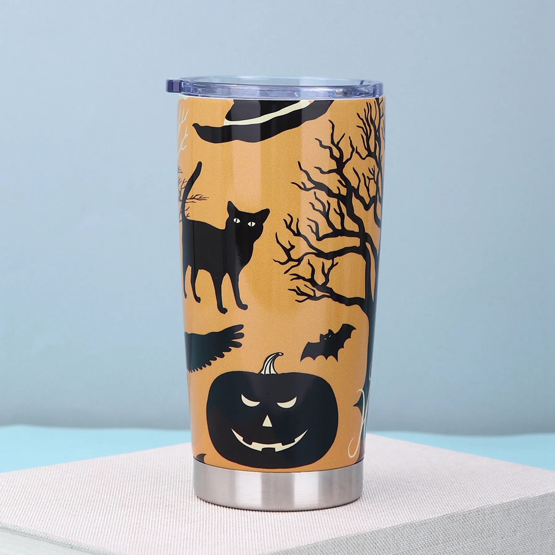 20 Oz. Double Wall Christmas/Halloween Tumbler with Lid 4