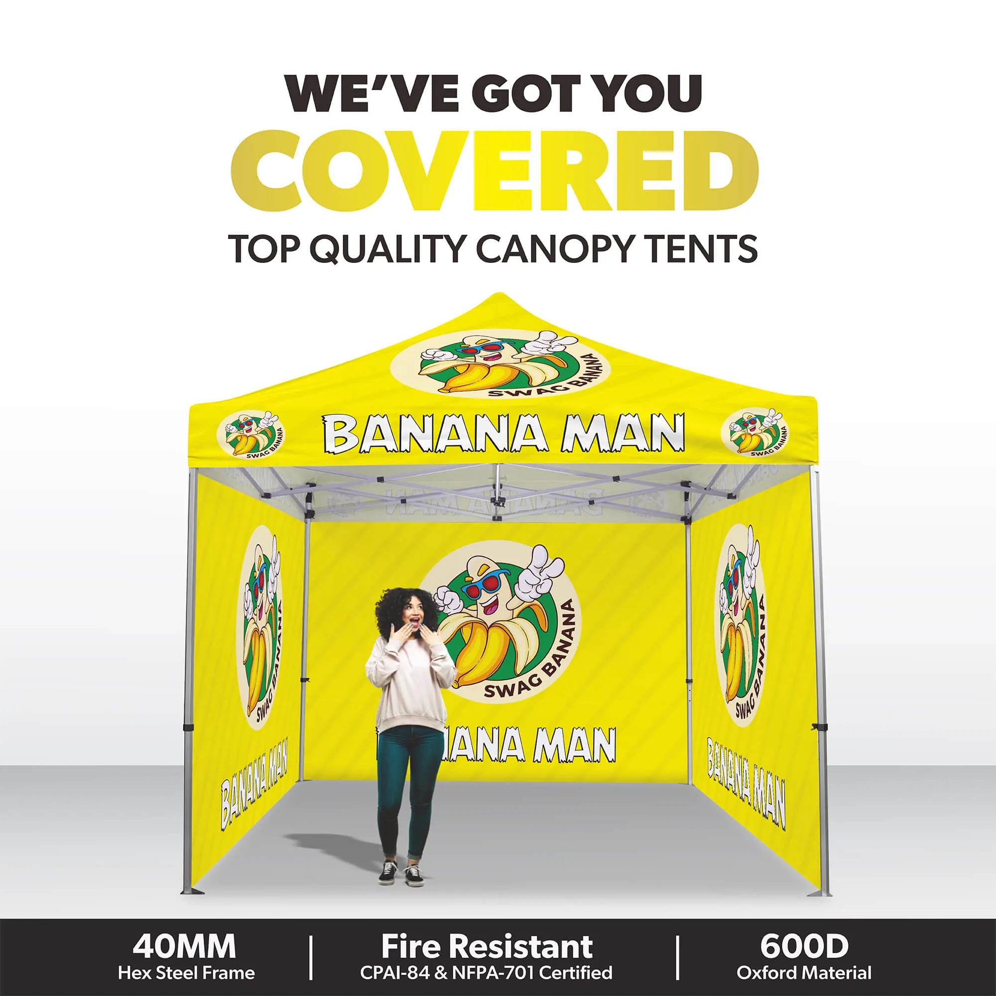 10ft x 10ft Custom Canopy Tent - Everyday Platinum Package 3