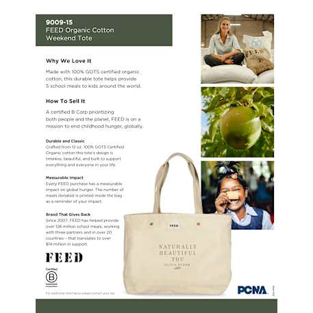 FEED Organic Cotton Weekend Tote 140