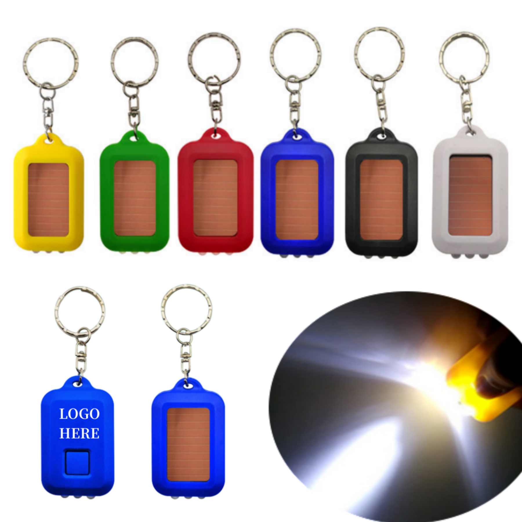 Solar Power 3 LED Light Keychain 7