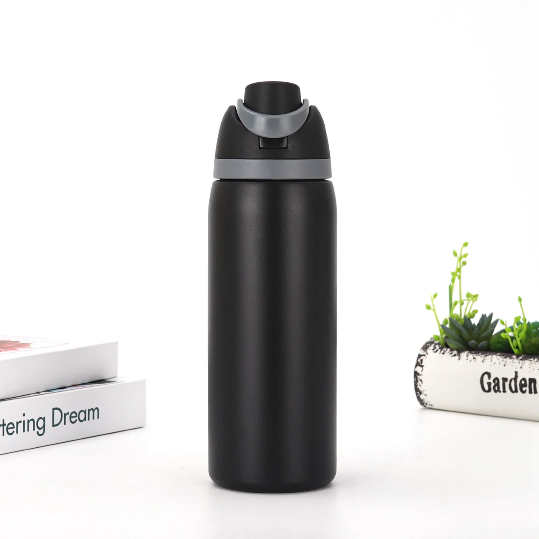 24 Oz. Leak Proof Spout Lid Water Bottle with Straw, custom water bottle with logo imprint 3