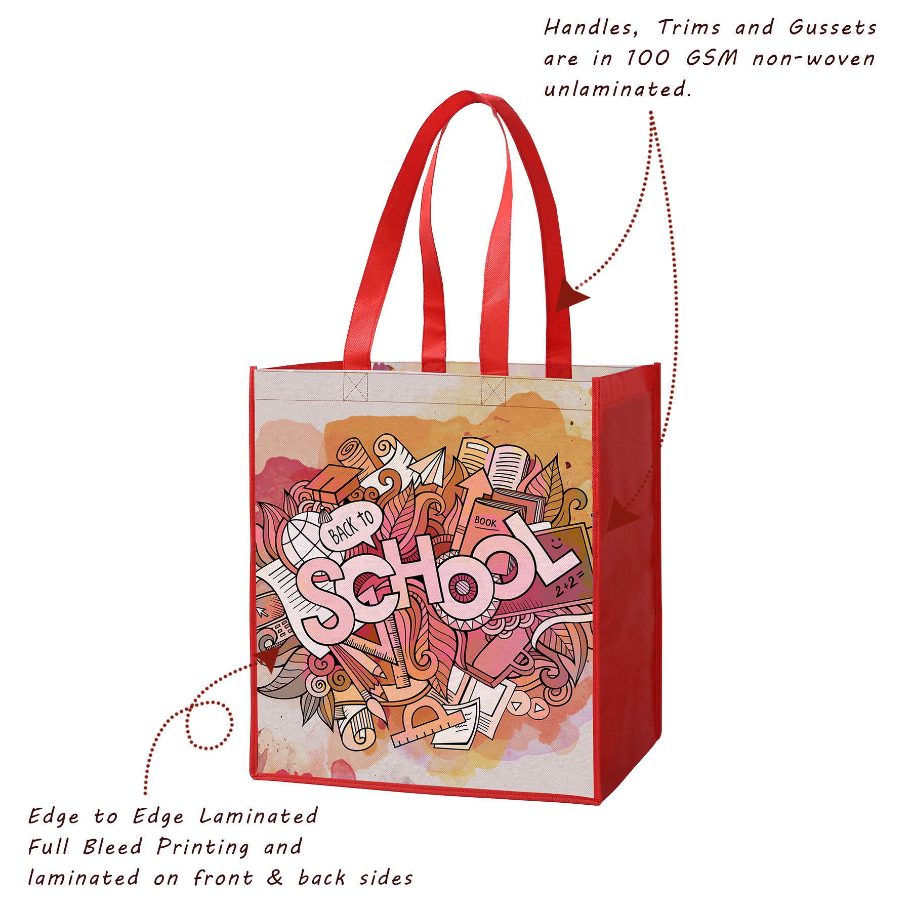 Laminated Non-Woven Tote Bag(13" X 15" X 10") 2