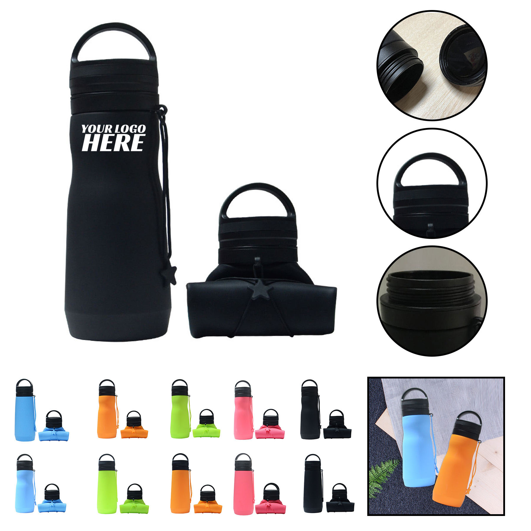 Silica Gel Folding Water Bottle 2