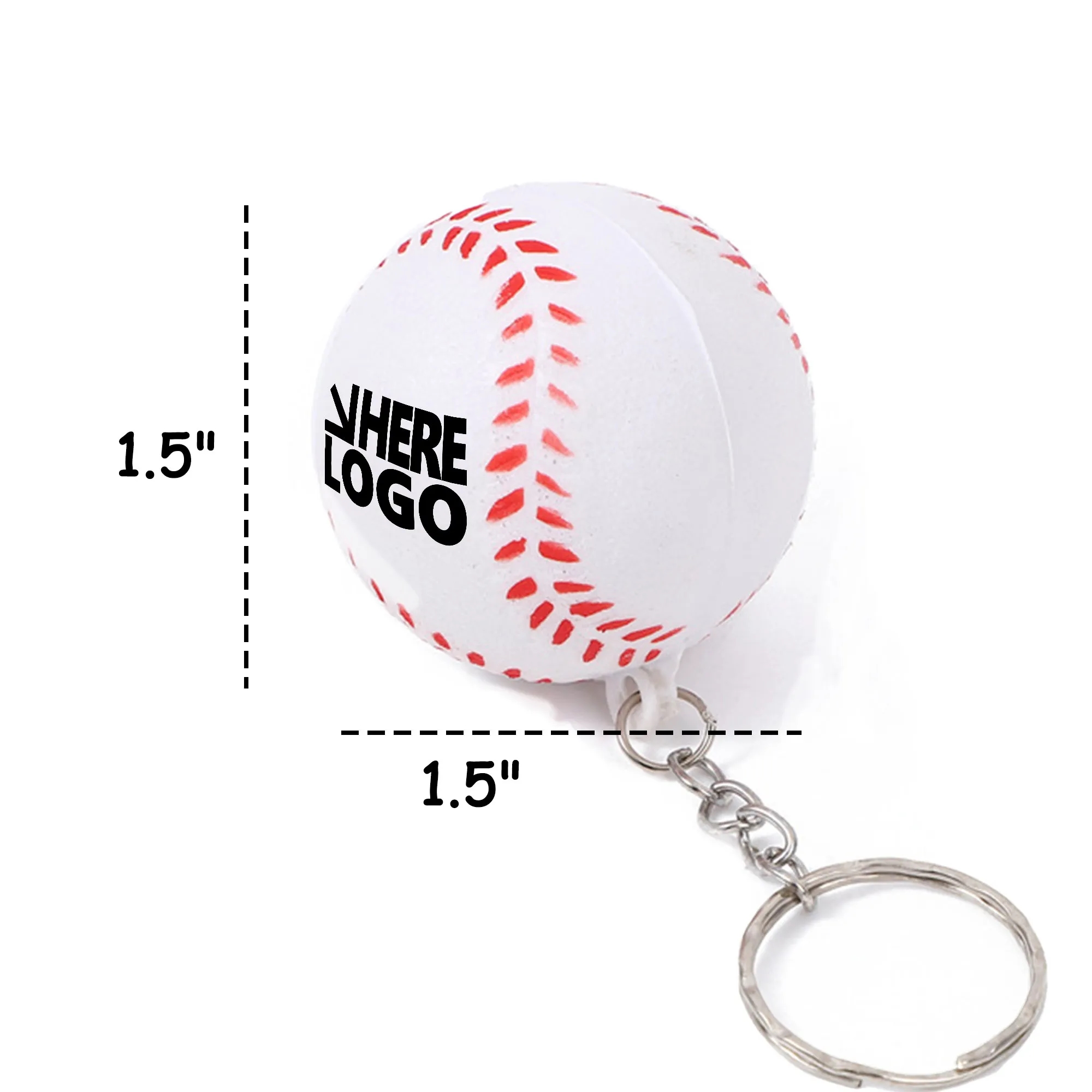 MOQ 20 Golf Ball Stress Reliever Keychain 2