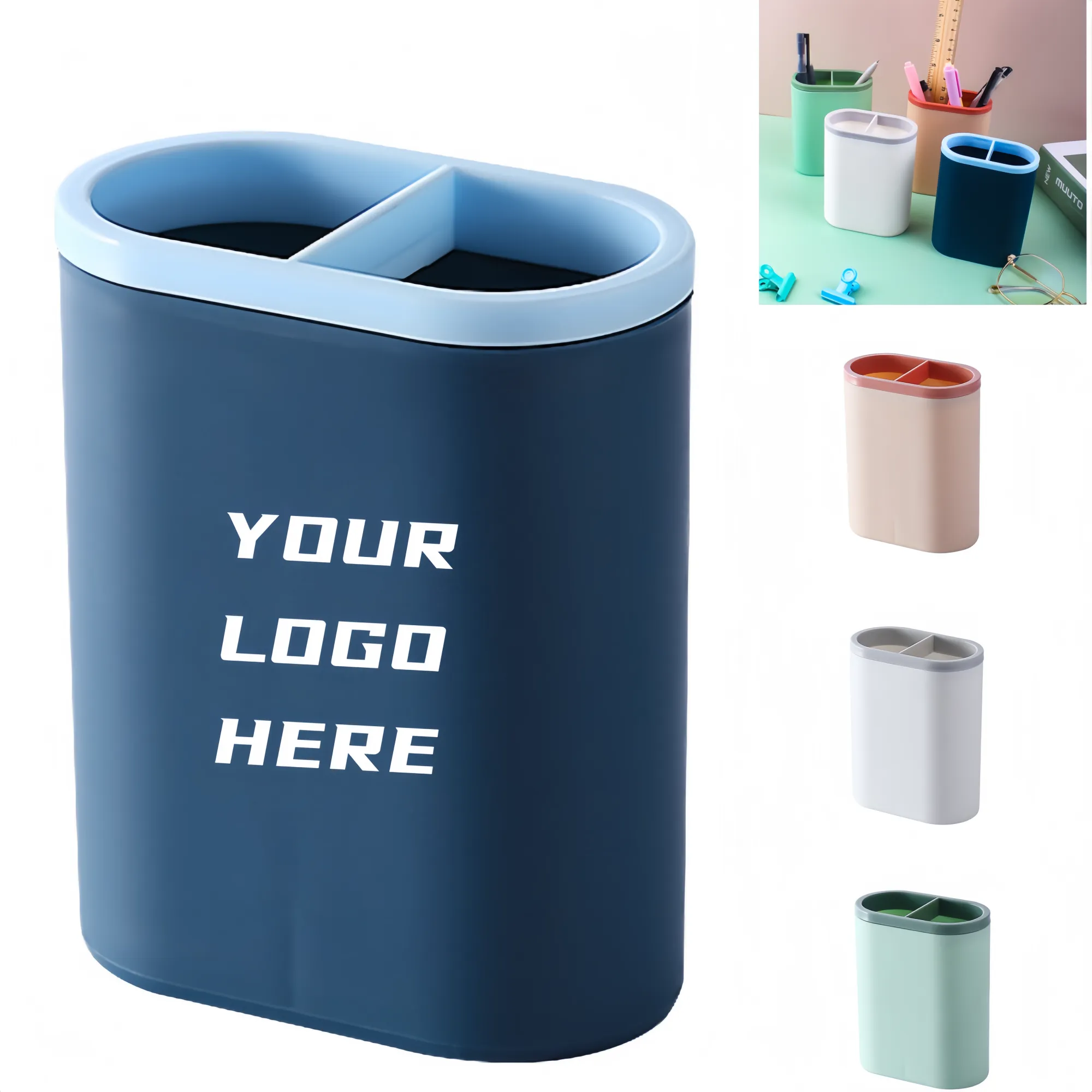 MOQ 10Pcs Plastic Square Desktop Organizer