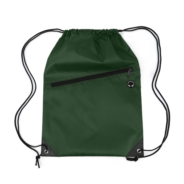 Drawstring Backpack with Front Zipper Pocket 32