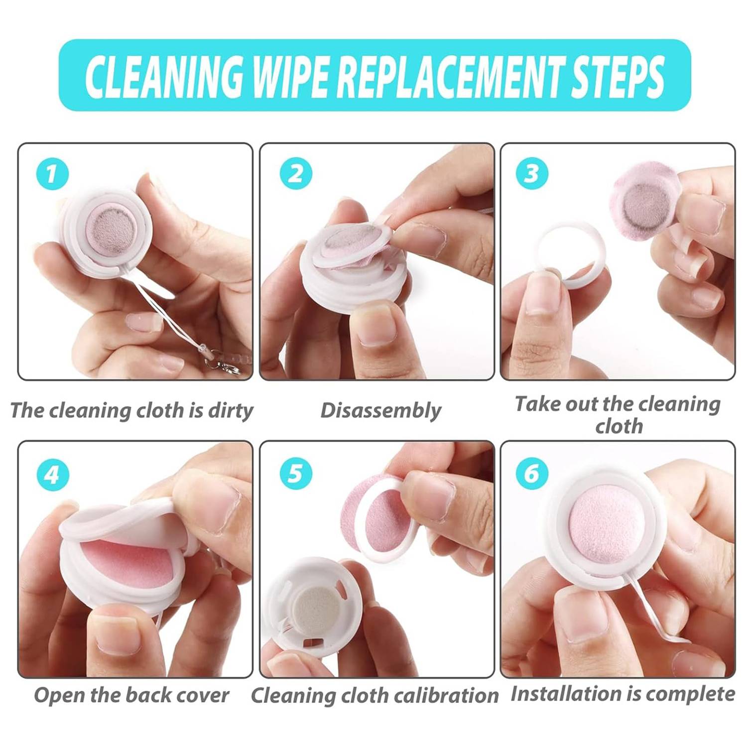 Mini Plastic Portable Screen Cleaning Cloth Keychain 10