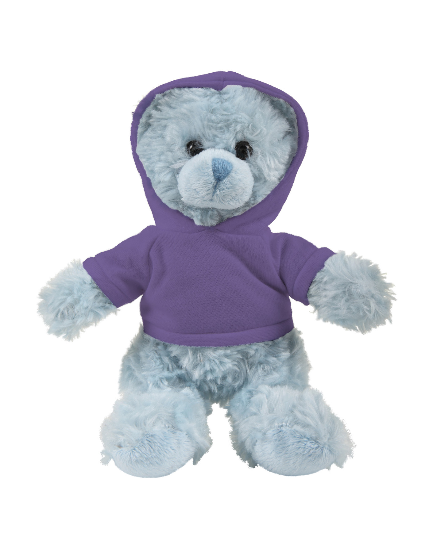 soft plush Blue Curly Sitting Bear with hoodie 12